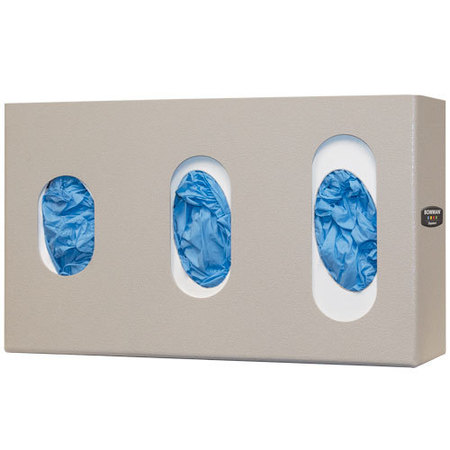 BOWMAN DISPENSERS Glove Box Dispenser - Triple - Visual Size Indicators GL035-0212